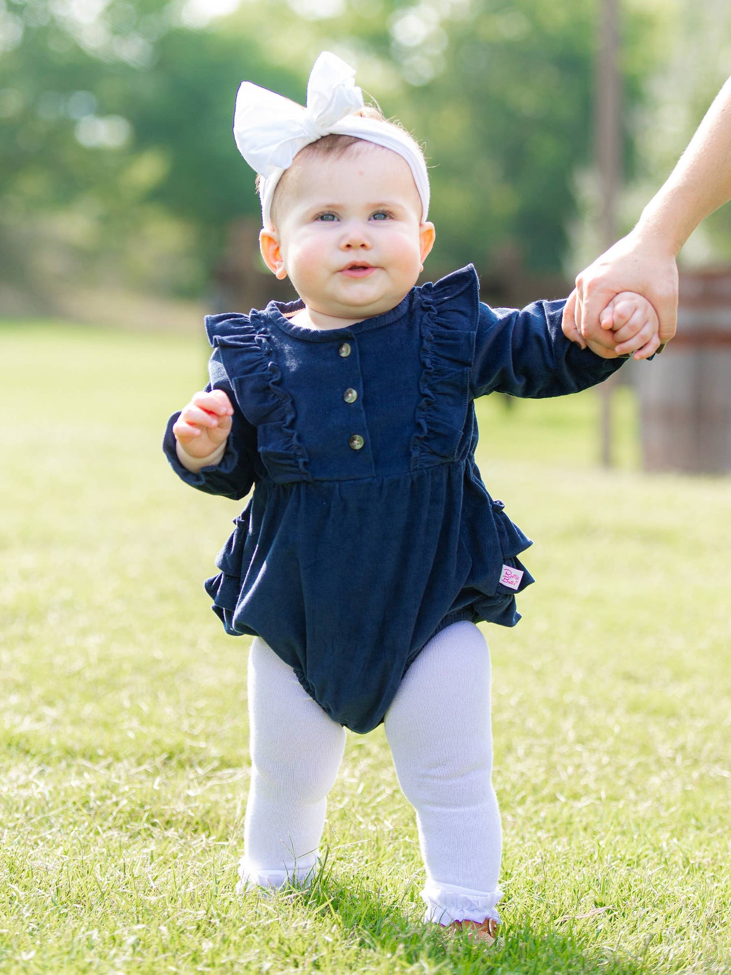 Girls Navy Corduroy Bubble