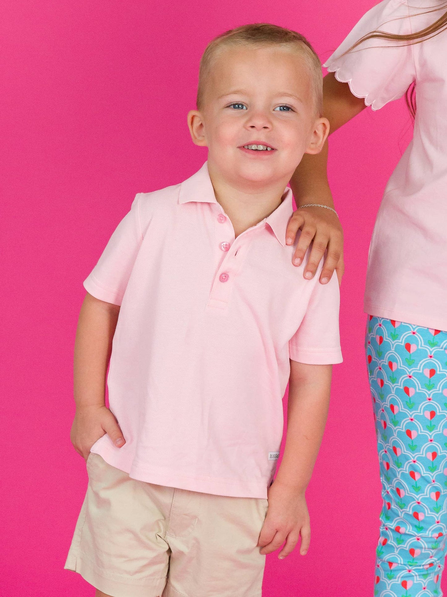 Boys Pink Short Sleeve Polo