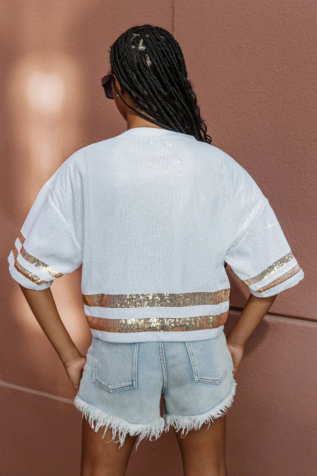 LSU Full Sequin Cropped Jersey