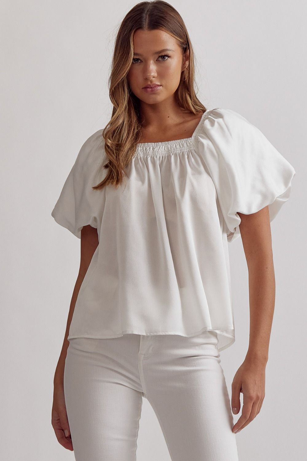 White square Neck Blouse