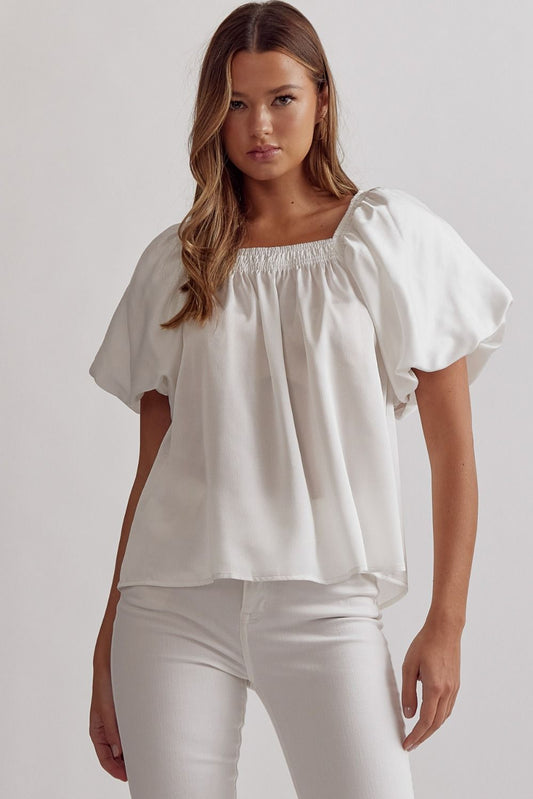 White square Neck Blouse
